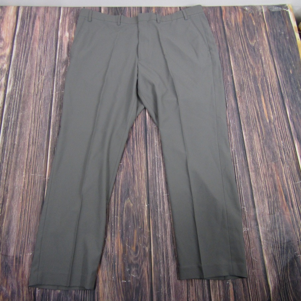 Perry Ellis Portfolio NEW Mens Slim Fit Golf Dress Pants Smoked Pearl Gray 40x30